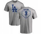Los Angeles Dodgers #3 Chris Taylor Gray RBI T-Shirt