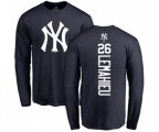 New York Yankees #26 DJ LeMahieu Navy Blue Backer Long Sleeve T-Shirt