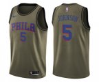 Philadelphia 76ers #5 Amir Johnson Swingman Green Salute to Service NBA Jersey