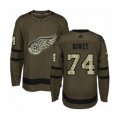 Detroit Red Wings #74 Madison Bowey Authentic Green Salute to Service Hockey Jersey