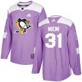 Pittsburgh Penguins #31 Antti Niemi Authentic Purple Fights Cancer Practice NHL Jersey