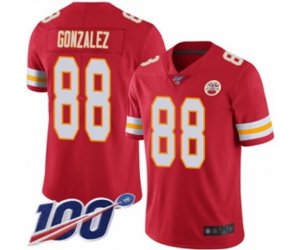 Kansas City Chiefs #88 Tony Gonzalez Red Team Color Vapor Untouchable Limited Player 100th Season Football Jersey