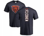 Chicago Bears #29 Tarik Cohen Navy Blue Backer T-Shirt