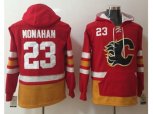 Calgary Flames #23 Sean Monahan Red Name & Number Pullover NHL Hoodie