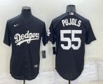 Los Angeles Dodgers #55 Albert Pujols Black Turn Back The Clock Stitched Cool Base Jersey
