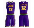 Utah Jazz #12 John Stockton Swingman Purple Basketball Suit Jersey