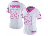 Women Carolina Panthers #54 Shaq Thompson White Pink Stitched NFL Limited Rush Fashion Jersey