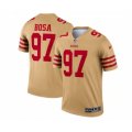 San Francisco 49ers #97 Nick Bosa 2022 New Gold Inverted Legend Stitched Football Jersey