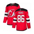 New Jersey Devils #86 Jack Hughes Authentic Red Home Hockey Jersey
