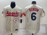 Los Angeles Angels #6 Anthony Rendon Number Cream 2022 City Connect Flex Base Stitched Jersey