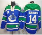 Vancouver Canucks #14 Alex Burrows blue-green [pullover hooded sweatshirt]