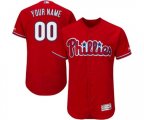 Philadelphia Phillies Customized Red Alternate Flex Base Authentic Collection Baseball Jersey