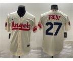 Los Angeles Angels #27 Mike Trout Cream 2022 City Connect Cool Base Stitched Jersey