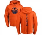 Edmonton Oilers #7 Paul Coffey Orange One Color Backer Pullover Hoodie