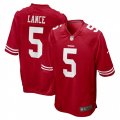 San Francisco 49ers #5 Trey Lance Red Nike Scarlet Player Game Jersey
