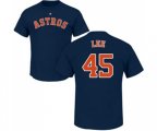 Houston Astros #45 Carlos Lee Navy Blue Name & Number T-Shirt