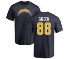Los Angeles Chargers #88 Virgil Green Navy Blue Name & Number Logo T-Shirt