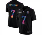 Pittsburgh Steelers #7 Ben Roethlisberger Multi-Color Black 2020 NFL Crucial Catch Vapor Untouchable Limited Jersey