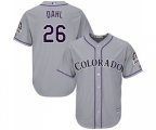 Colorado Rockies #26 David Dahl Replica Grey Road Cool Base Baseball Jersey