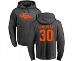 Denver Broncos #30 Phillip Lindsay Ash One Color Pullover Hoodie