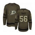 Anaheim Ducks #56 Brayden Tracey Authentic Green Salute to Service Hockey Jersey