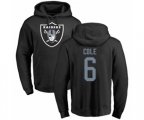 Oakland Raiders #6 A.J. Cole Black Name & Number Logo Pullover Hoodie