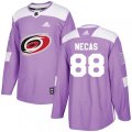 Carolina Hurricanes #88 Martin Necas Authentic Purple Fights Cancer Practice NHL Jersey