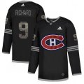 Montreal Canadiens #9 Maurice Richard Black Authentic Classic Stitched NHL Jersey