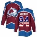 Colorado Avalanche #94 Andrei Mironov Authentic Burgundy Red USA Flag Fashion NHL Jerse