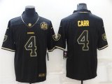 Las Vegas Raiders #4 Derek Carr Black Golden Edition 60th Patch Stitched Nike Limited Jersey