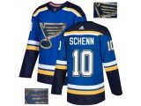 St. Louis Blues #10 Brayden Schenn Blue Home Authentic Fashion Gold Stitched NHL Jersey