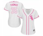 Women's Chicago White Sox #35 Frank Thomas Replica White Fashion Cool Base Baseball Jersey