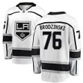 Los Angeles Kings #76 Jonny Brodzinski Authentic White Away Fanatics Branded Breakaway NHL Jersey