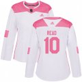 Women's Minnesota Wild #10 Matt Read Authentic White Pink Fashion NHL Jersey
