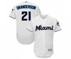 Miami Marlins #21 Curtis Granderson White Home Flex Base Authentic Collection Baseball Jersey