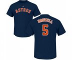 Houston Astros #5 Jeff Bagwell Navy Blue Name & Number T-Shirt