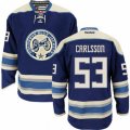 Columbus Blue Jackets #53 Gabriel Carlsson Premier Navy Blue Third NHL Jersey