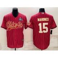 Kansas City Chiefs #15 Patrick Mahomes Red With Super Bowl LVII Patch Cool Base Stitched Baseball Jersey