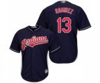 Cleveland Indians #13 Hanley Ramirez Replica Navy Blue Alternate 1 Cool Base Baseball Jersey