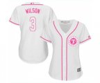 Women's Texas Rangers #3 Russell Wilson Replica White Fashion Cool Base Baseball Jersey