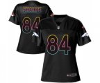 Women Denver Broncos #84 Shannon Sharpe Game Black Fashion Football Jersey