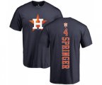 Houston Astros #4 George Springer Navy Blue Backer T-Shirt
