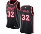 Miami Heat #32 Shaquille O'Neal Authentic Black Black Fashion Hardwood Classics Basketball Jersey