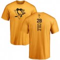 Pittsburgh Penguins #28 Ian Cole Gold One Color Backer T-Shirt