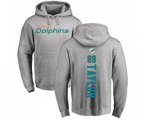 Miami Dolphins #99 Jason Taylor Ash Backer Pullover Hoodie