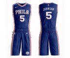 Philadelphia 76ers #5 Amir Johnson Swingman Blue Basketball Suit Jersey - Icon Edition