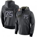 Buffalo Bills #75 Eddie Yarbrough Stitched Black Anthracite Salute to Service Player Performance Hoodie