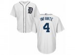 Detroit Tigers #4 Omar Infante Replica White Home Cool Base MLB Jersey