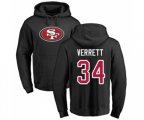 San Francisco 49ers #34 Jason Verrett Black Name & Number Logo Pullover Hoodie