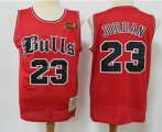 Chicago Bulls #23 Michael Jordan 1997-98 Red English Version Champions Patch Hardwood Classics Soul Swingman Throwback Jersey